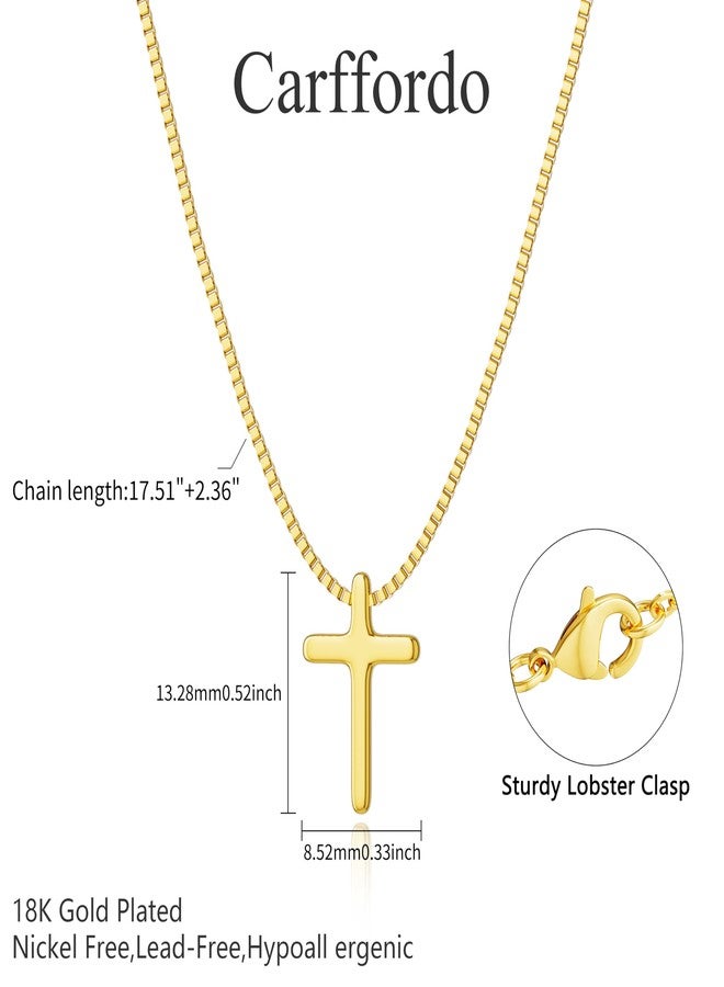 Carffordo Christmas Gift Cross Necklaces for Women - Dainty Small 14K Gold Plated Pendant Simple Box Chain Necklace Trendy Jewelry - Image 5